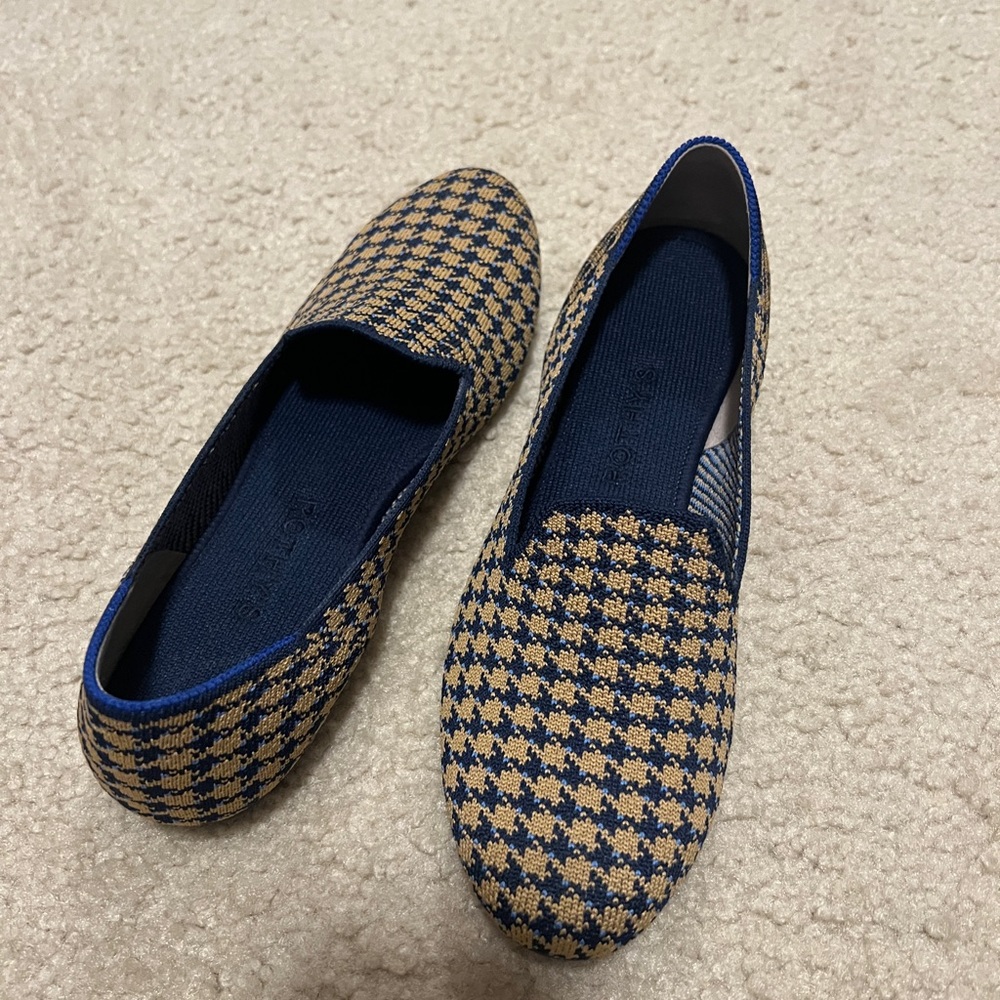 Rothys The Loafer Gold and Blue size 7.5